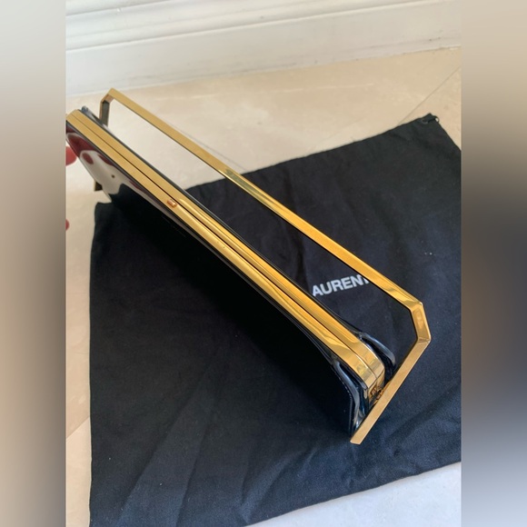 Saint Laurent SLP Patent Leather Frame Clutch Bag - Picture 6 of 16